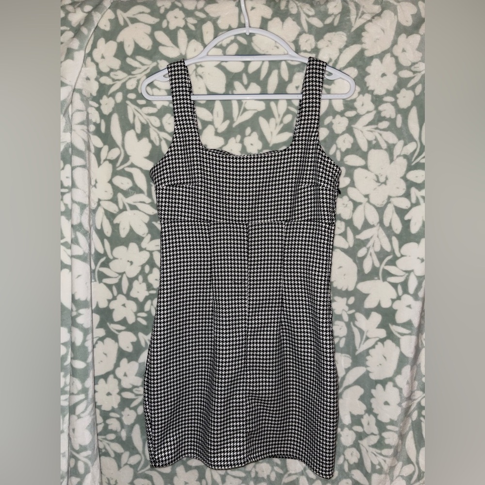Short Checkered B&W Dress